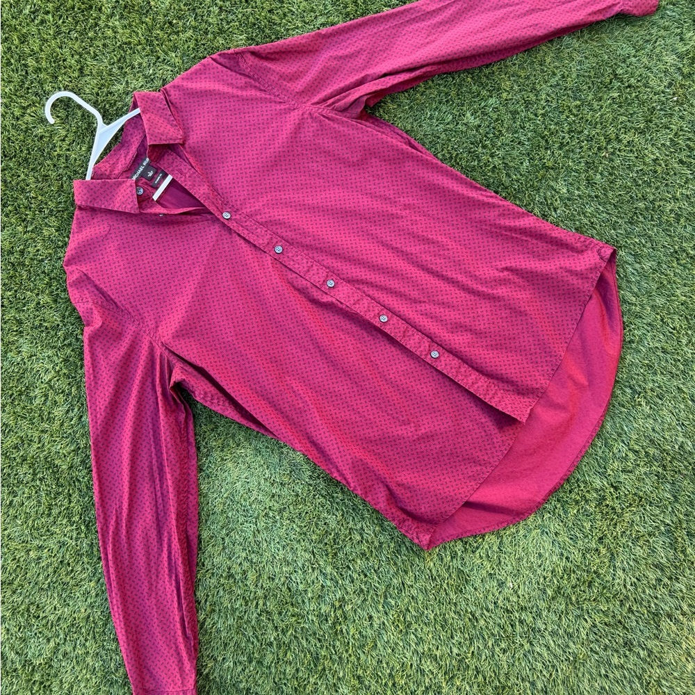 Michael Kors Burgundy Button-Up Shirt
